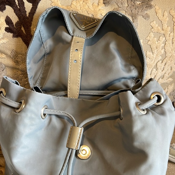 Prada Tessuto Nylon Leather accented backpack grey - Picture 10 of 12